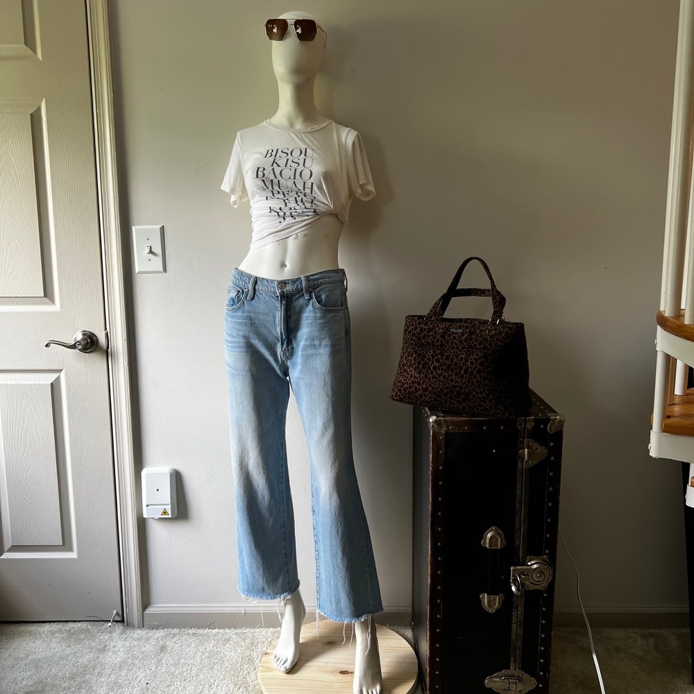 MOTHER The Tomcat Jeans 29 I'm With The Band Superior Raw Hem Crop Straight